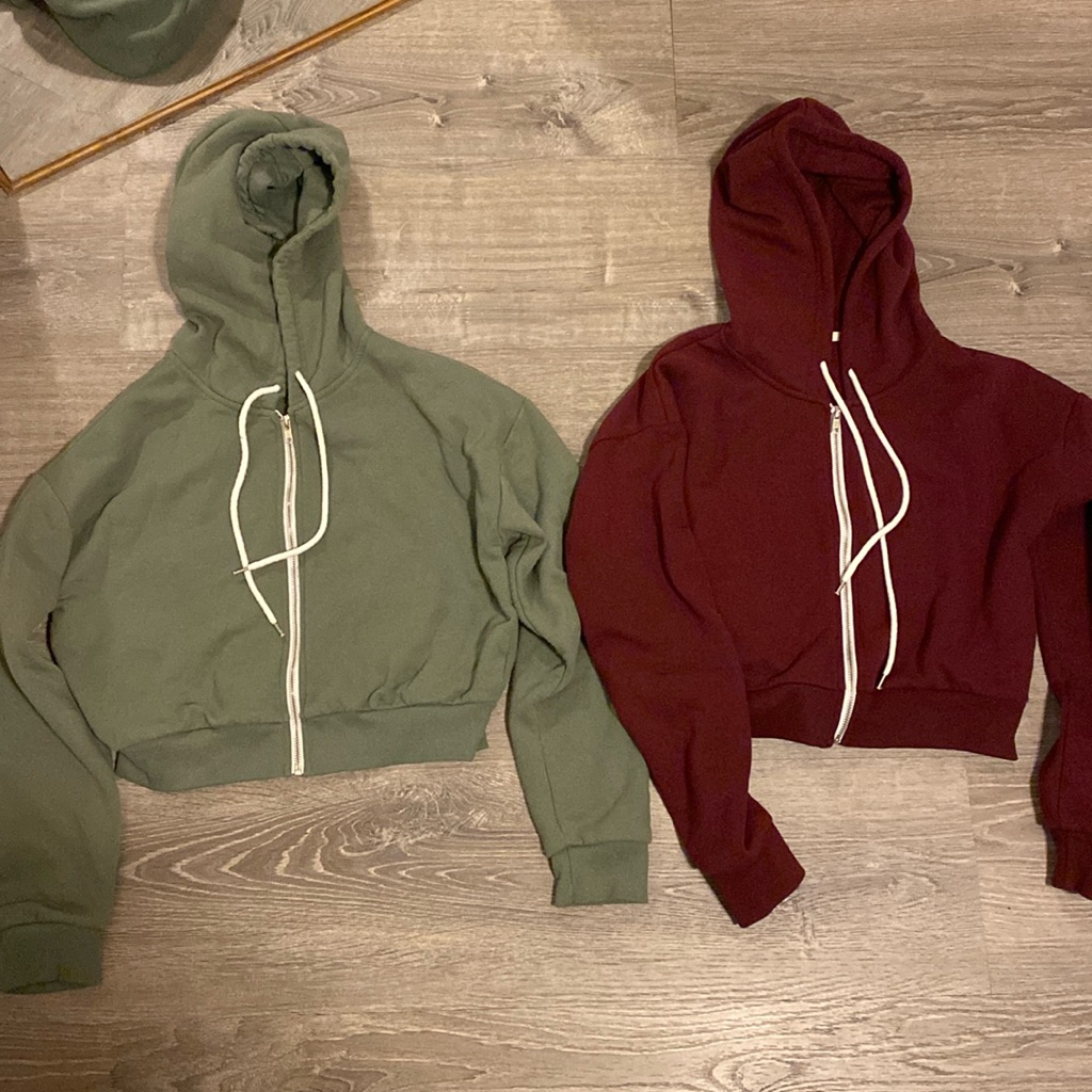 Forever 21 Green And Burgundy Hoodies